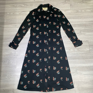 Diane Von Furstenberg Dress VINTAGE 1970's Size 8 Sleeves Italy Acrylic Floral p